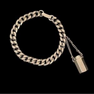 Vintage Art Deco Stainless Steel Potion Urn Bottle Charm Bracelet